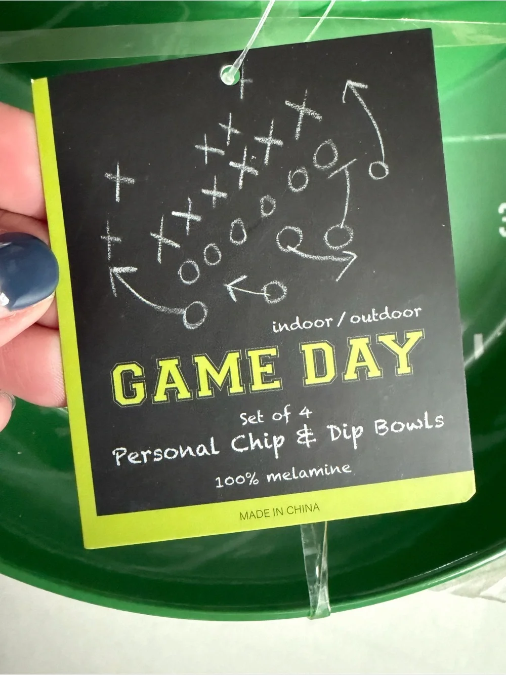 Football Snack Server - Green, White and Brown